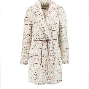 ELIZABETH & JAMES BEBE BOUCLE COAT - SMALL - CREAM WITH PINK
